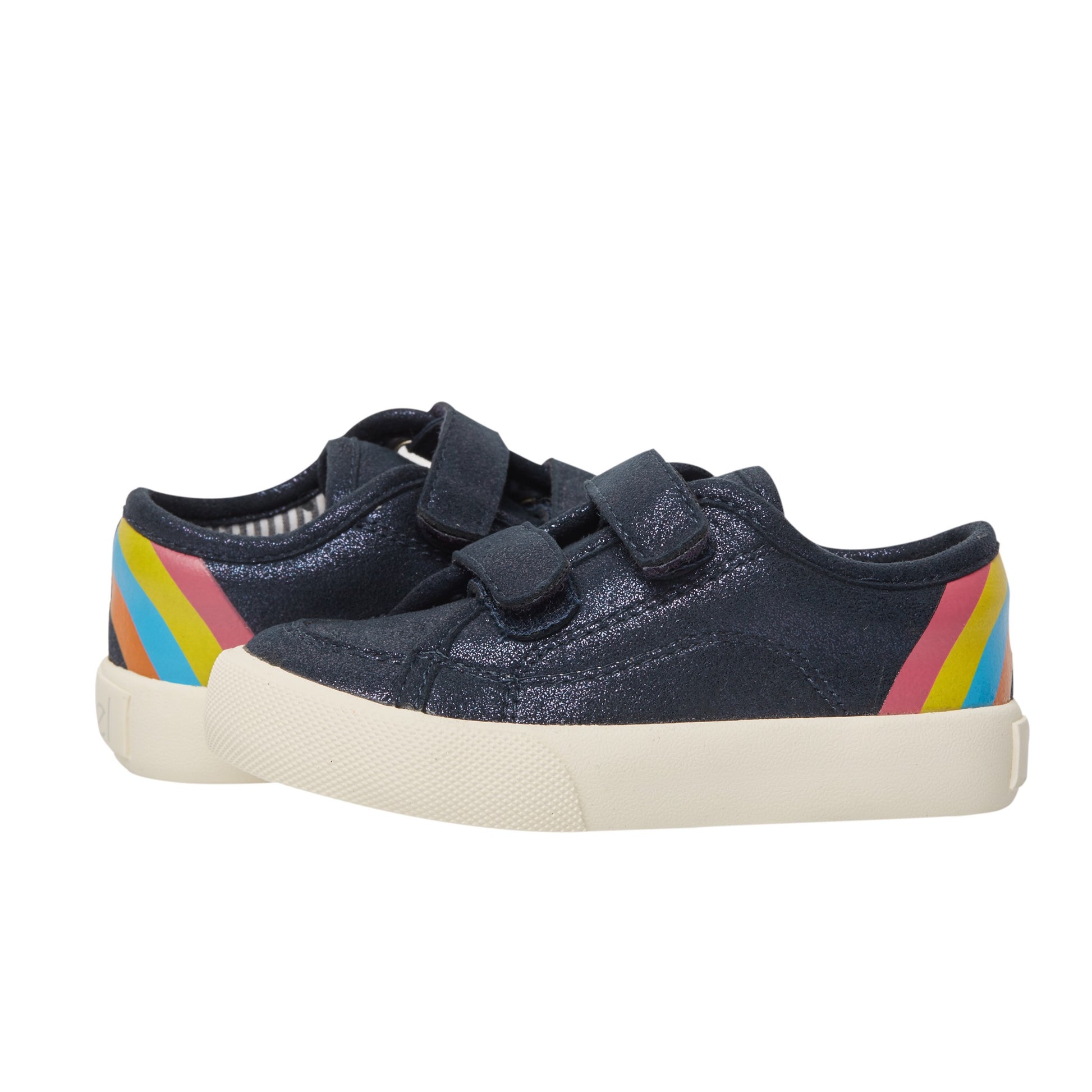 children hook & loop navy shoe with rainbow