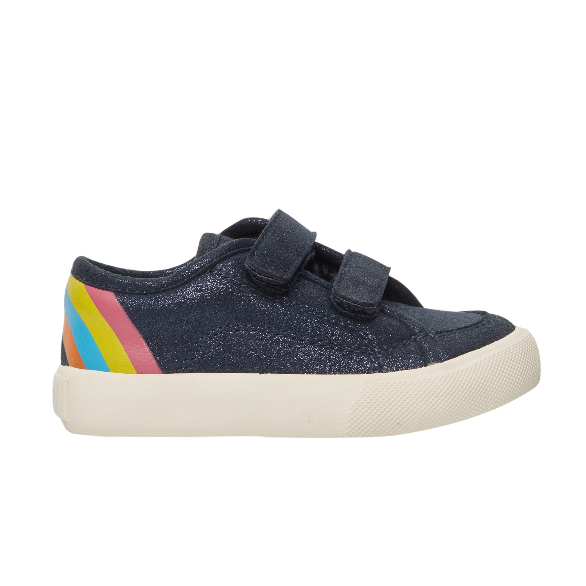 children hook & loop navy shoe with rainbow